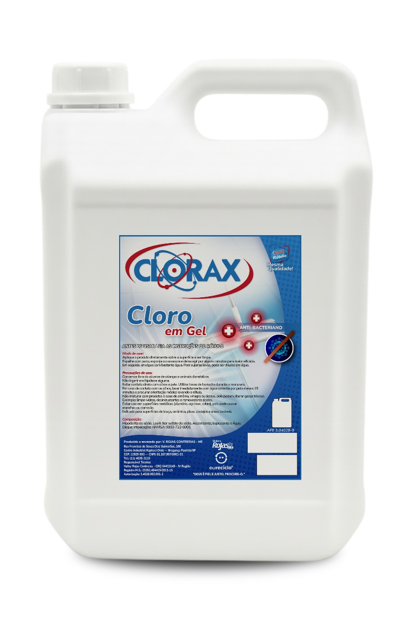 Garrafa de 5L do produto Cloro em Gel